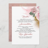 Dusty Pink Rose Trouwinformatie Gast Informatiekaartje (Voorkant / Achterkant)