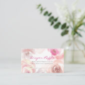 Dusty Pink Rose Waterverf Diaper Raffle Ticket Informatiekaartje (Staand voorkant)