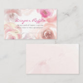Dusty Pink Rose Waterverf Diaper Raffle Ticket Informatiekaartje (Voorkant / Achterkant)