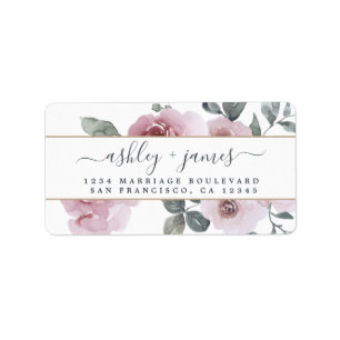 Dusty Pink Rose Wedding Return Adres Lab Etiket