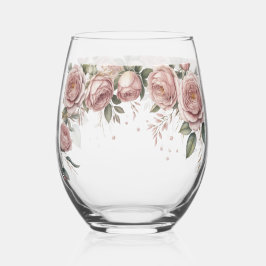  Dusty Pink Rose Wedding Toast Wine Glass Wijnglas Zonder Voet
