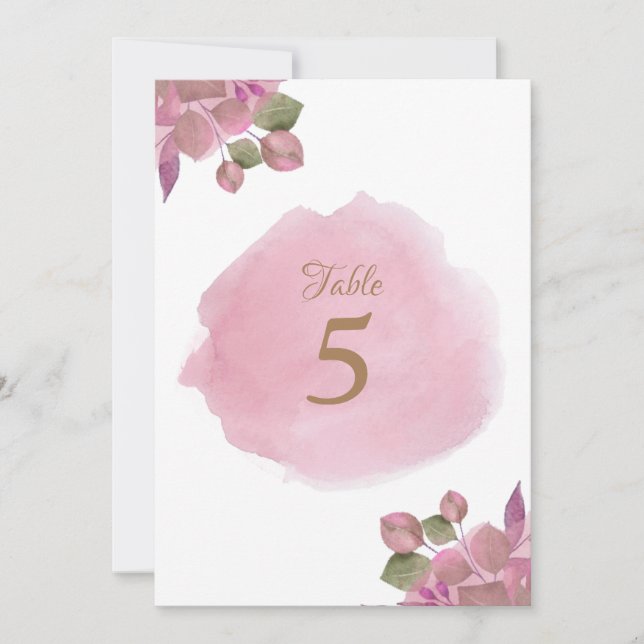 Dusty Pink Rosebud Elegant Wedding Table Sing (Voorkant)
