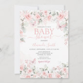 Dusty Pink Roses Baby shower uitnodiging (Voorkant)