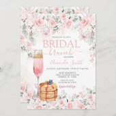 Dusty Pink Roses Bruids Brunch uitnodiging (Voorkant / Achterkant)