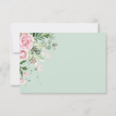 Dusty Pink Roses Greenery Forest Wedding RSVP Kaar Kaart (Achterkant)