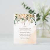 Dusty Pink Roses Greenery Waterverf Wedding Uitnodiging Briefkaart (Staand voorkant)