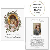 Dusty Pink Roses Krans Foto Begrafenisgebed Kaart Plaatskaartje