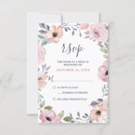 Dusty Pink Roses Midsummer Bloemen Bloemen RSVP Kaartje