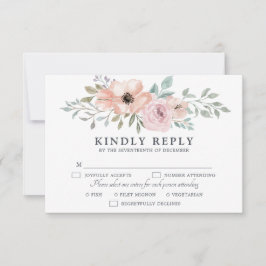 Dusty Pink Roses Midsummer Bloemen Bloemen RSVP Kaartje