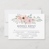 Dusty Pink Roses Midsummer Bloemen Bloemen RSVP Kaartje (Voorkant)
