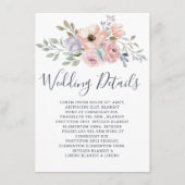 Dusty Pink Roses Midsummer Bloemen Trouwdetails Informatiekaartje (Voorkant)