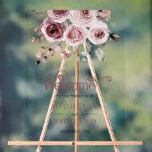 Dusty Pink Roses Wedding Welcome Acryl Bord (Neutraal)