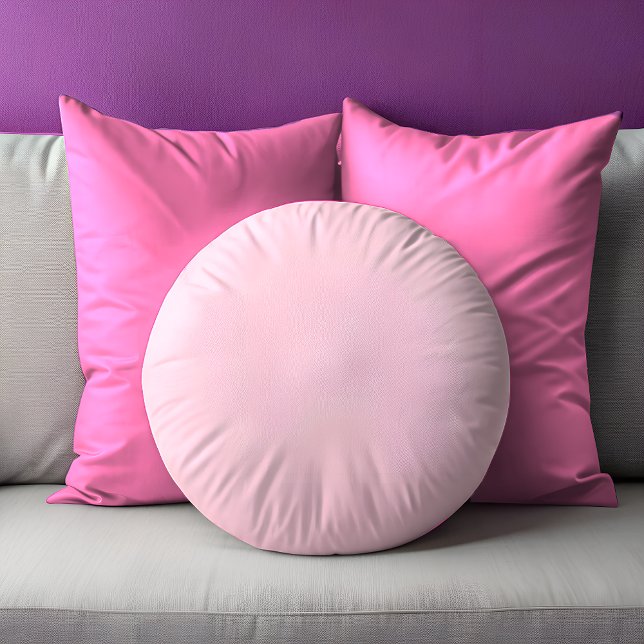 Dusty Pink Round Pillow Rond Kussen (Dusty Pink Solid Round Pillow)