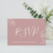Dusty Pink RSVP Wedding Response Kaart (Staand voorkant)
