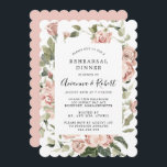 Dusty Pink Rustic Floral Rehearsal Dinner Inv Kaart<br><div class="desc">De stoffige roze rozen van Elegant worden in donkergroene bladeren nestled. Ze vormen een bloem lijst rond je trouwgegevens.</div>