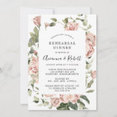 Dusty Pink Rustic Floral Rehearsal Dinner Kaart (Voorkant)