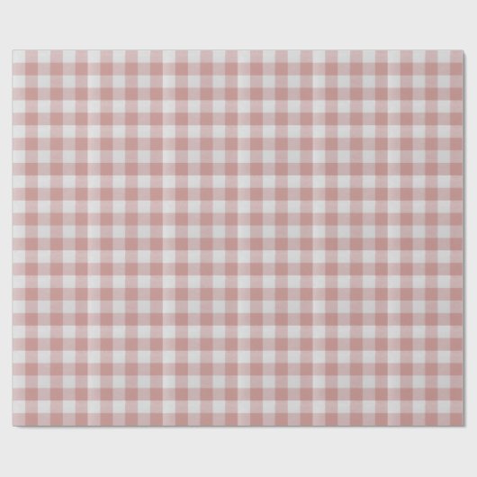 Dusty Pink Rustic Gingham Cadeaupapier (Vlak)
