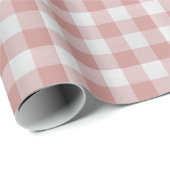 Dusty Pink Rustic Gingham Cadeaupapier (Rol Hoek)