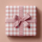 Dusty Pink Rustic Gingham Cadeaupapier