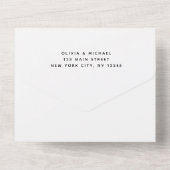 Dusty Pink - Sage Green Floral Wedding RSVP All In One Uitnodiging (Achterkant)