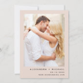 Dusty Pink Sage Green Foto Floral Wedding Kaart (Achterkant)