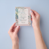 Dusty Pink Sage Wedding Ceremonie and Reception In Flyer (Hand)
