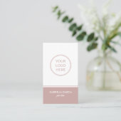 Dusty Pink Scannable QR Logo Visitekaartje (Staand voorkant)