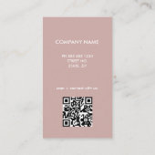 Dusty Pink Scannable QR Logo Visitekaartje (Achterkant)