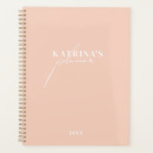 Dusty Pink Script Maandelijks Wekelijks Maandelijk Planner (Voorkant)