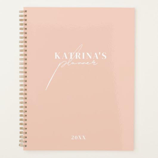 Dusty Pink Script Maandelijks Wekelijks Maandelijk Planner (Voorkant)