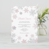 Dusty Pink & Silver Snowflake Winter Vrijgezellenf Kaart (Staand voorkant)