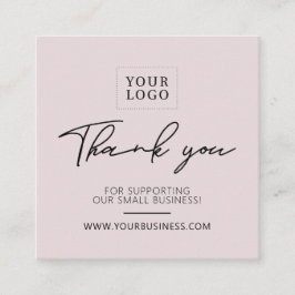 Dusty Pink Simple Business Bedankt Kaart invoegen Vierkante Visitekaartje
