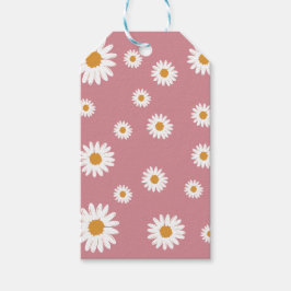 Dusty Pink Simple Daisy Cadeau Label Cadeaulabel