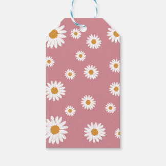 Dusty Pink Simple Daisy Cadeau Label Cadeaulabel