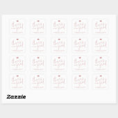 Dusty Pink Simple Modern Script Cheers Afstuderen Vierkante Sticker (Vel)