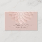 Dusty Pink Spiral Floral Makeup Artist Hair Salon Visitekaartje (Voorkant)