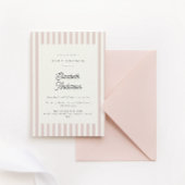 Dusty Pink Stripes Meisje Baby shower Invitation Kaart