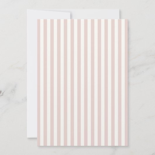 Dusty Pink Stripes Meisje Baby shower Invitation Kaart (Achterkant)