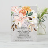 Dusty Pink Terracotta Floral Celebration of Life Kaart (Staand voorkant)