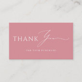 Dusty Pink Thank You QR Code Website Visitekaartje (Voorkant)
