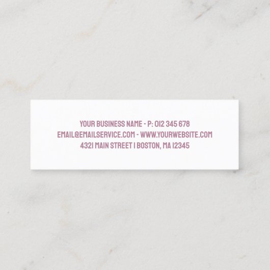 Dusty Pink Typography Bedankt Order Insert Klantenkaartje (Achterkant)