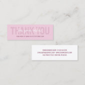 Dusty Pink Typography Bedankt Order Insert Klantenkaartje (Voorkant / Achterkant)
