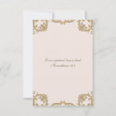 Dusty Pink Victorian Christian Wedding RSVP Card  (Achterkant)