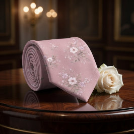 Dusty Pink Vintage Floral Stropdas