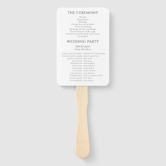 Dusty Pink Viva Magenta Elegant Wedding Programme Handwaaier (Achterkant)