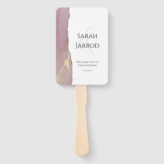 Dusty Pink Viva Magenta Elegant Wedding Programme Handwaaier (Voorkant)