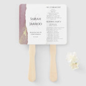 Dusty Pink Viva Magenta Elegant Wedding Programme Handwaaier (Voorkant en achterkant)