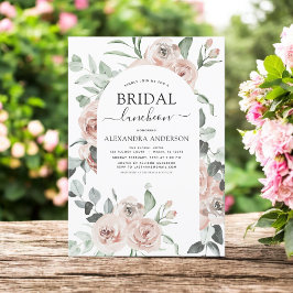 Dusty Pink Vrijgezellenfeest Luncheon Greenery Inv Kaart