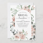 Dusty Pink Vrijgezellenfeest Luncheon Greenery Inv Kaart (Voorkant)