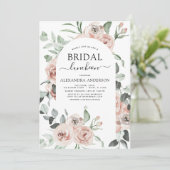 Dusty Pink Vrijgezellenfeest Luncheon Greenery Inv Kaart (Staand voorkant)